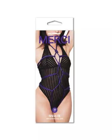 Corde de bondage en chanvre violet 6 mm Doc Johnson pour Shibari-2