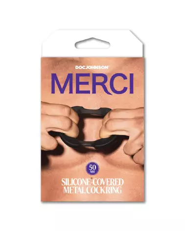Cockring The Paradox en silicone et métal noir 50mm par Doc Johnson-2