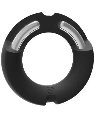 Cockring The Paradox en silicone et métal noir 50mm par Doc Johnson-3