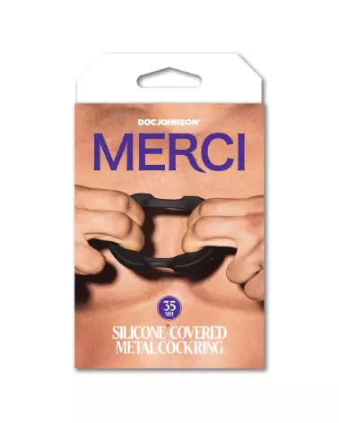 Cockring The Paradox Doc Johnson en silicone et métal noir 35mm-2