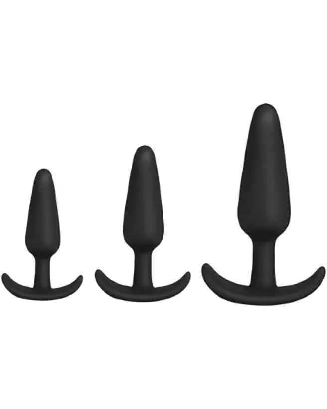 Tush Trainer 3 pièces silicone noir par Doc Johnson-1