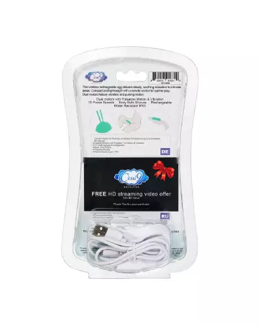 Image des œufs vibrants télécommandés Cloud 9 avec mouvement pulsatile pour plaisir discret et intensifié-3