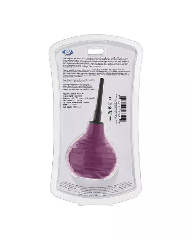 Image de la poire à lavement Cloud 9 avec valve anti-retour pour hygiène intime sécurisée-3