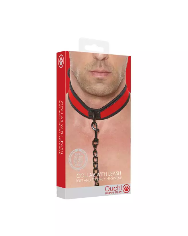 Collier en néoprène avec laisse pour chiens Ouch! by Shots, accessoire canin élégant et résistant-2