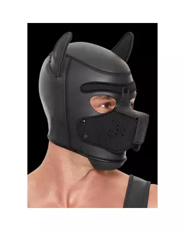 Masque de chiot en néoprène noir Ouch! by Shots pour Pet Play-1