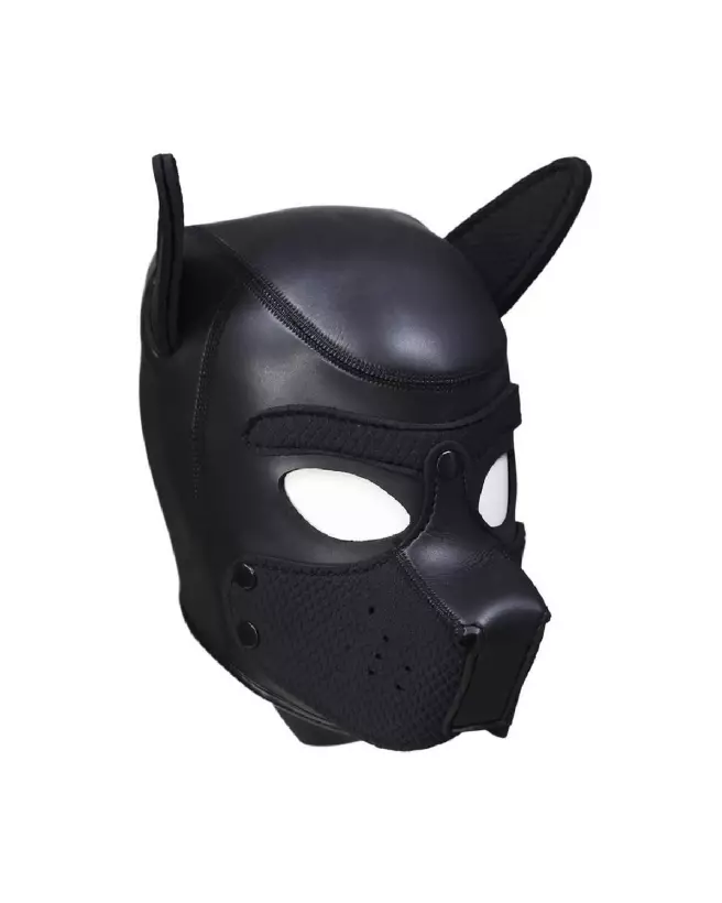 Masque de chiot en néoprène noir Ouch! by Shots pour Pet Play-4