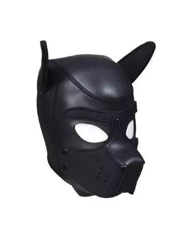 Masque de chiot en néoprène noir Ouch! by Shots pour Pet Play-4
