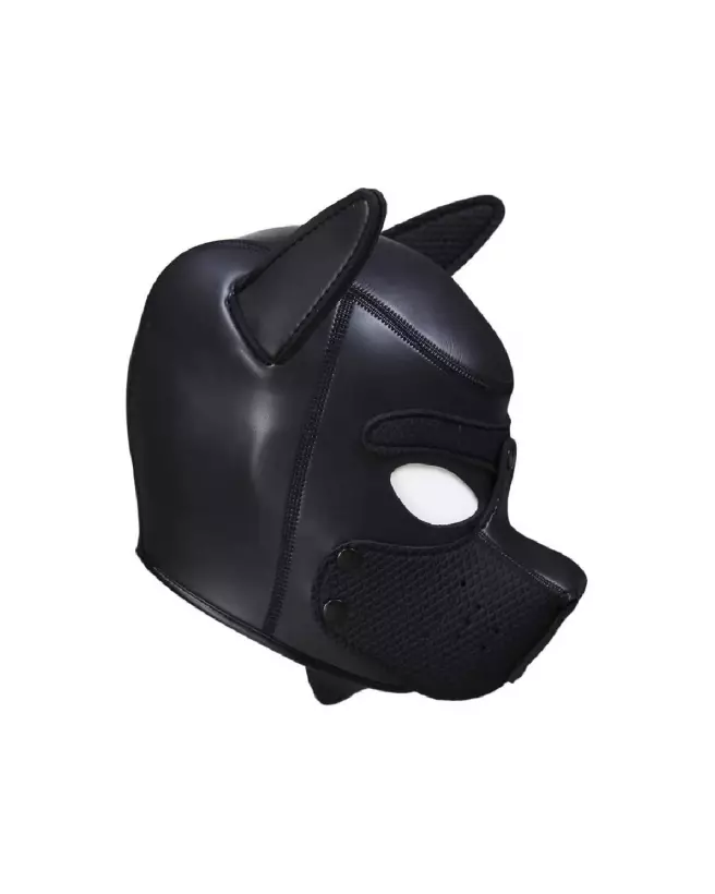 Masque de chiot en néoprène noir Ouch! by Shots pour Pet Play-5