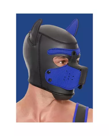 Masque de Chiot en Néoprène Bleu Ouch! by Shots pour Pet Play-1