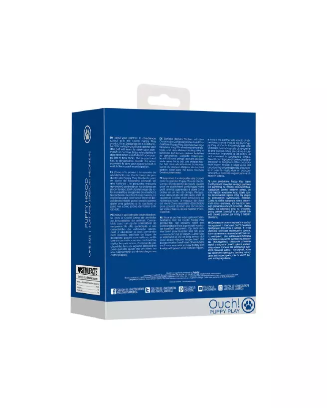 Masque de Chiot en Néoprène Bleu Ouch! by Shots pour Pet Play-3