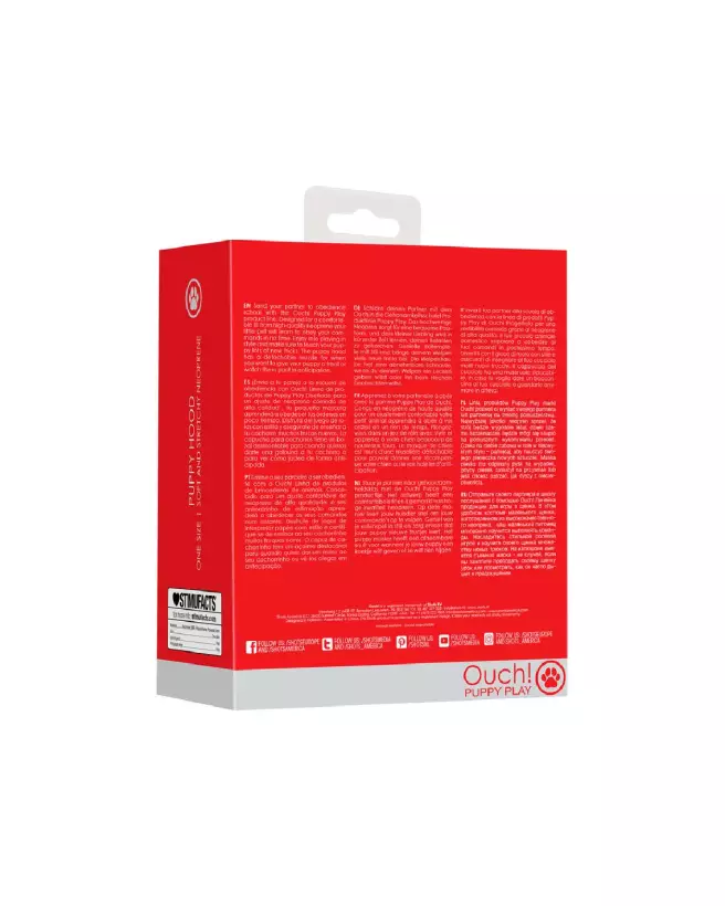 Masque néoprène rouge pour chiot de Ouch! en Pet Play-3