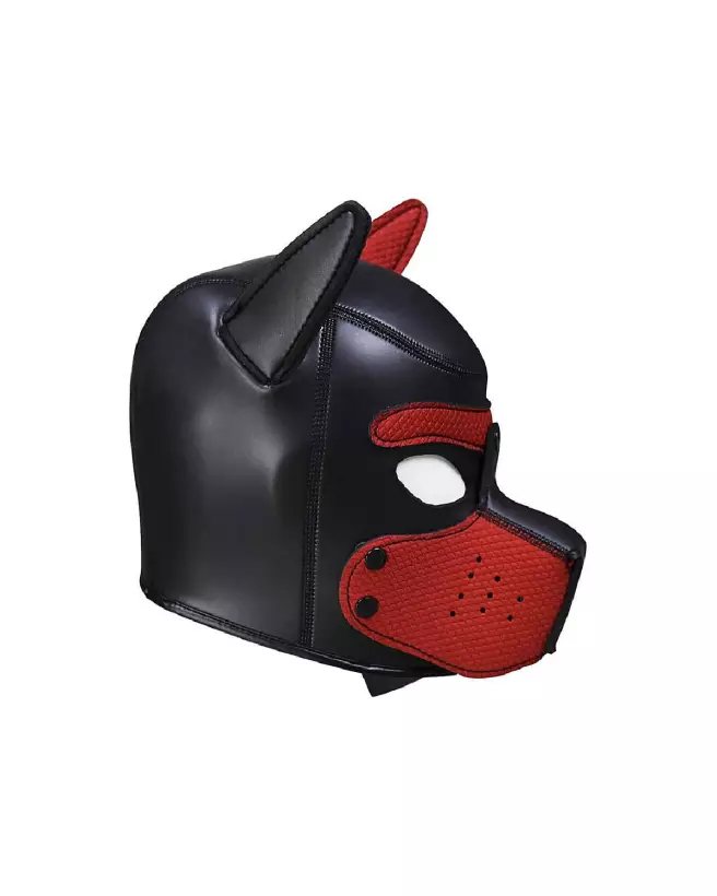 Masque néoprène rouge pour chiot de Ouch! en Pet Play-5