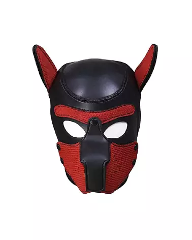 Masque néoprène rouge pour chiot de Ouch! en Pet Play-7