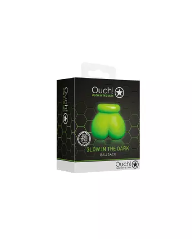Sac à balles lumineux Ouch! by Shots - Ball Bag Glow in the Dark pour jeux érotiques-2