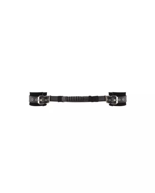 Menottes en cuir bondé Ouch! by Shots avec poignée pour jeux BDSM-5