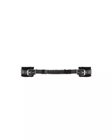 Menottes en cuir bondé Ouch! by Shots avec poignée pour jeux BDSM-5