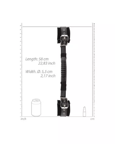 Menottes en cuir bondé Ouch! by Shots avec poignée pour jeux BDSM-7
