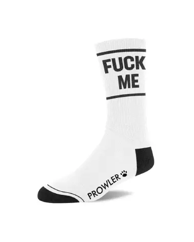 Image des chaussettes Fuck Me blanches et noires de Prowler Red-3