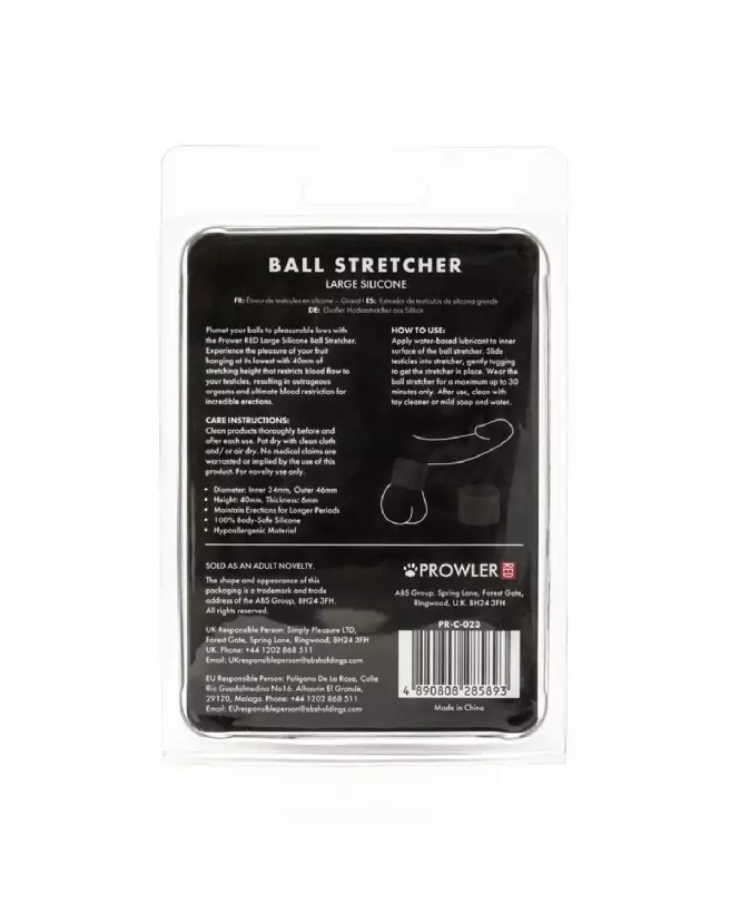 Silicone Ball Stretcher Large Noir de Prowler Red pour plaisir intensifié-3