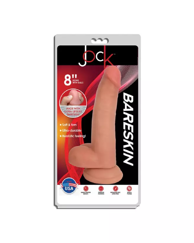 Dildo Réaliste Bareskin avec Testicules de Curve Toys en 20,5 cm-3