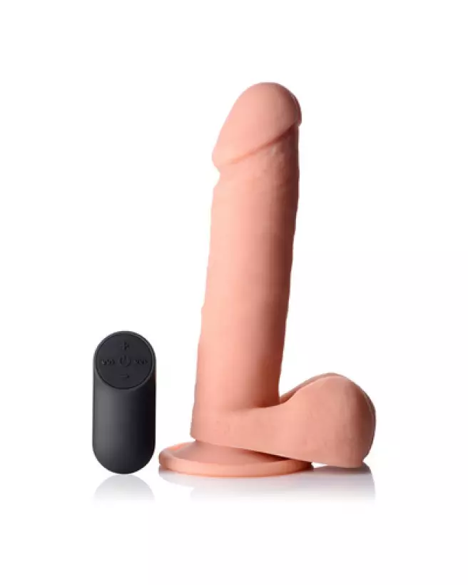 Image du Dildo Réaliste Vibrant en Silicone avec Télécommande et Testicules de Curve Toys, 20.5 cm-1
