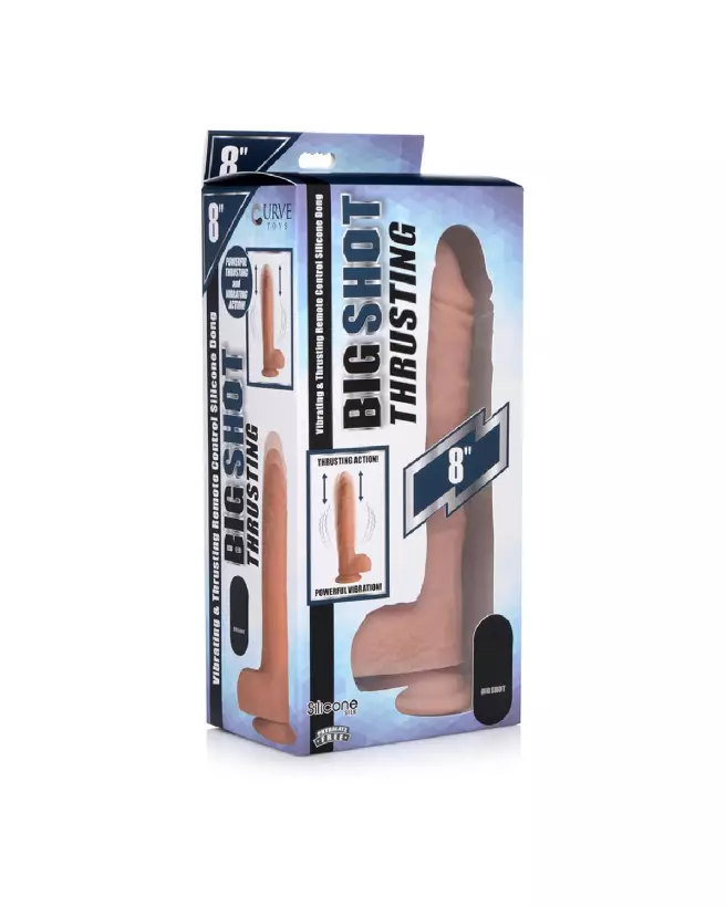 Dildo réaliste avec testicules et pompe Curve Toys en silicone vibrant-2