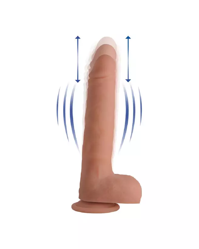 Dildo réaliste avec testicules et pompe Curve Toys en silicone vibrant-7