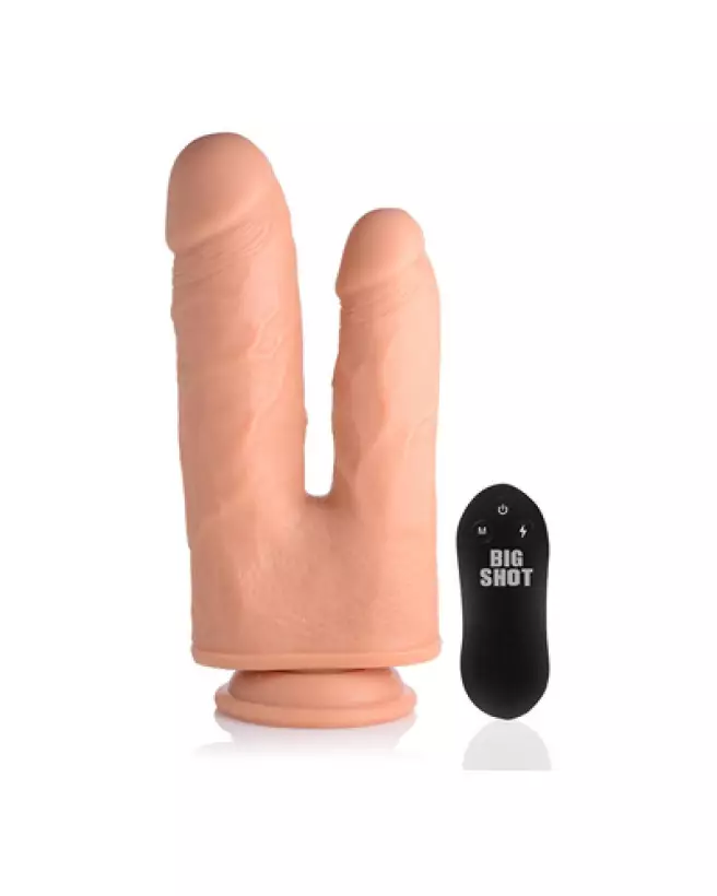 Double Shot Dildo Silicone Liquide de Curve Toys pour Double Pénétration Réaliste-1