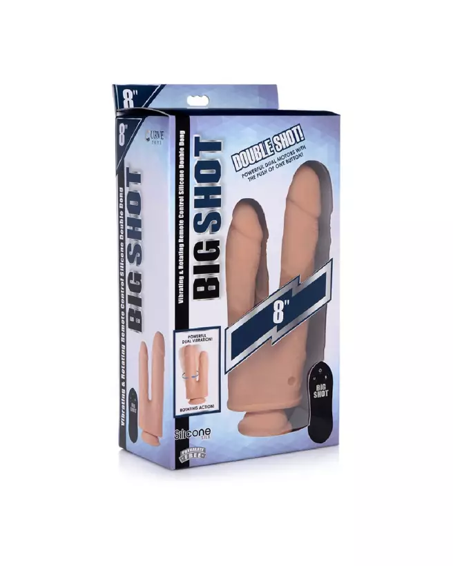 Double Shot Dildo Silicone Liquide de Curve Toys pour Double Pénétration Réaliste-2