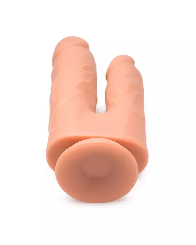 Double Shot Dildo Silicone Liquide de Curve Toys pour Double Pénétration Réaliste-3