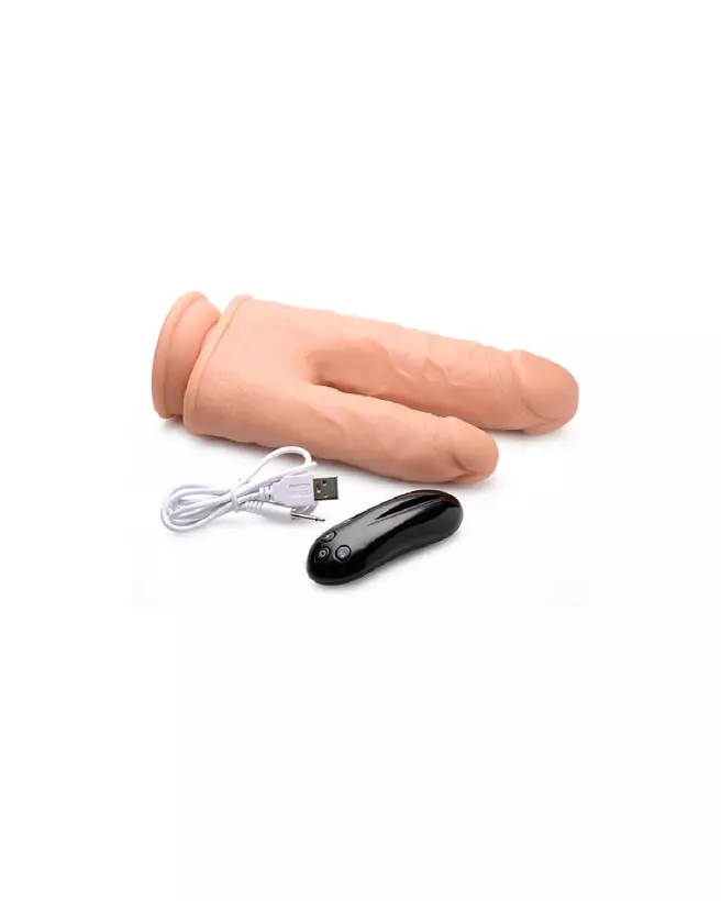 Double Shot Dildo Silicone Liquide de Curve Toys pour Double Pénétration Réaliste-5