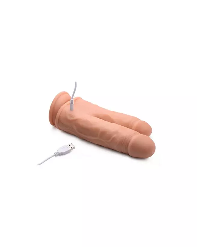 Double Shot Dildo Silicone Liquide de Curve Toys pour Double Pénétration Réaliste-7