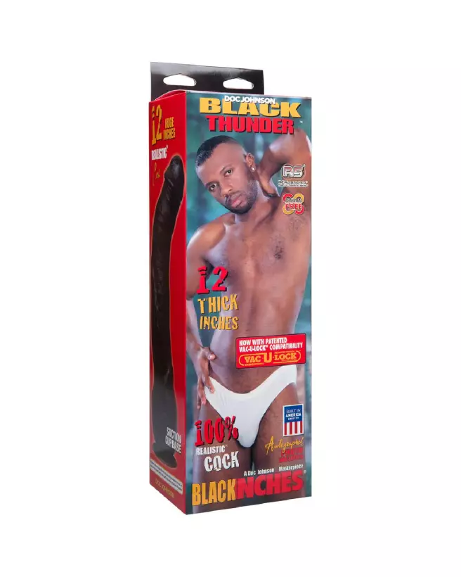 Image du dildo réaliste Black Thunder 12 pouces par Doc Johnson-2