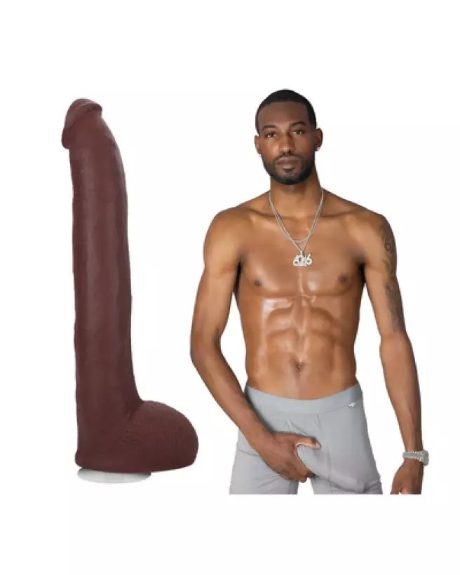 Dildo réaliste Hollywood Cash ULTRASKYN 29 cm couleur chocolat par Doc Johnson-1