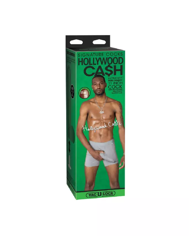 Dildo réaliste Hollywood Cash ULTRASKYN 29 cm couleur chocolat par Doc Johnson-2