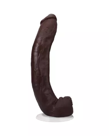 Image du Dildo Dredd ULTRASKYN 34 cm par Doc Johnson en teinte chocolat, texture réaliste-3
