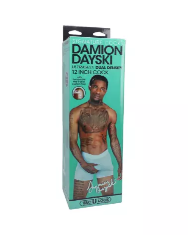 Image du Damion Dayski ULTRASKYN Dildo 30 cm de Doc Johnson, sextoy réaliste couleur chocolat-2