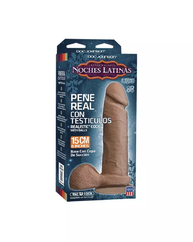Image du Realistic ULTRASKYN Cock with Balls 6 pouces par Doc Johnson, sextoy réaliste de haute qualité-3
