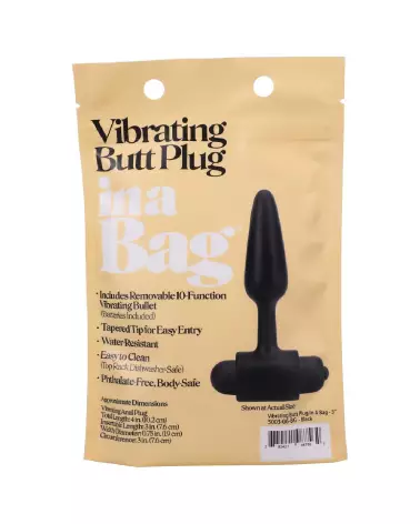 Vibrating Butt Plug 3/8 cm Black de Doc Johnson pour stimulation anale confortable et sécurisée-3