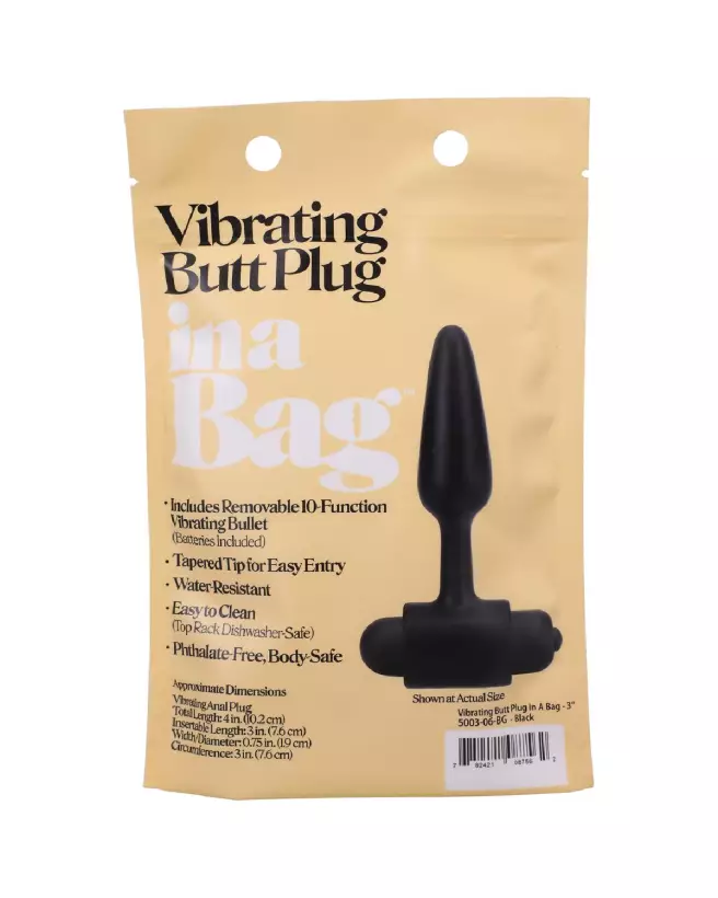 Vibrating Butt Plug 3/8 cm Black de Doc Johnson pour stimulation anale confortable et sécurisée-4