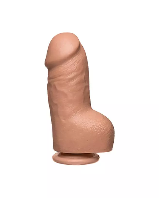 Photo du dildo réaliste Fat D FIRMSKYN de Doc Johnson avec testicules, 8 pouces/20 cm-1