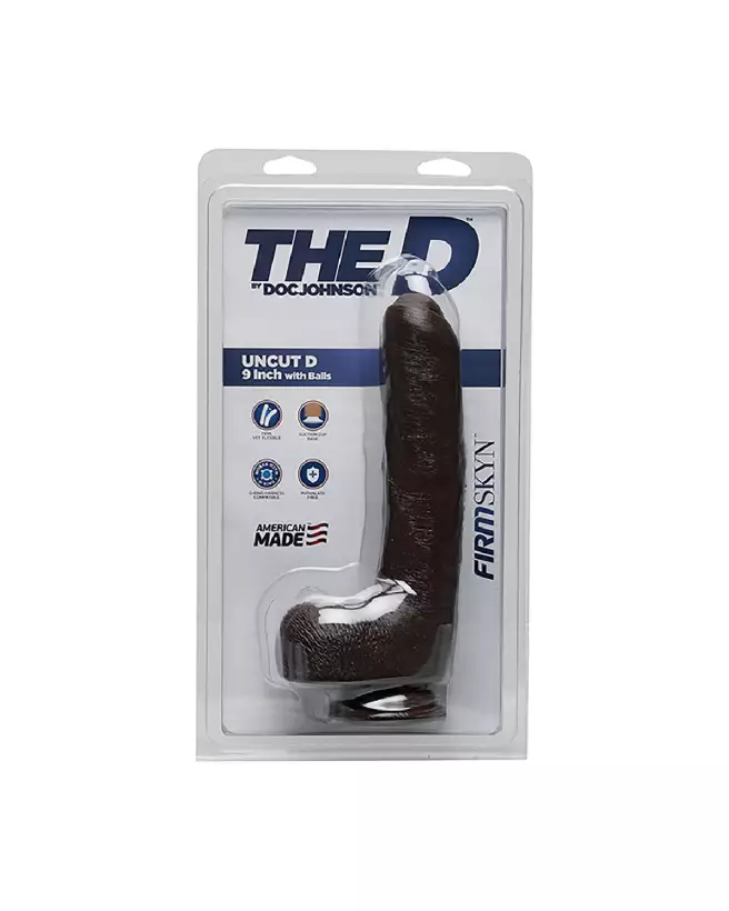 Dildo réaliste FIRMSKYN Uncut D de Doc Johnson avec testicules, 9 pouces-2