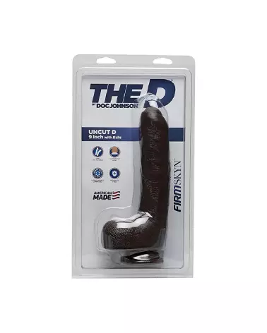 Dildo réaliste FIRMSKYN Uncut D de Doc Johnson avec testicules, 9 pouces-2