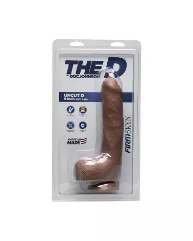 Dildo réaliste FIRMSKYN Uncut D avec testicules de Doc Johnson - 22 cm-2