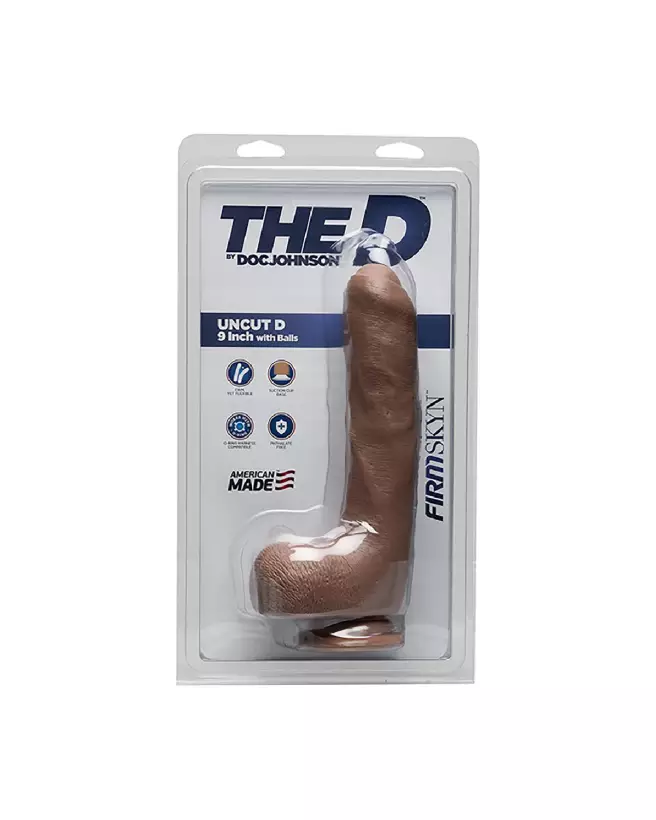 Dildo réaliste FIRMSKYN Uncut D avec testicules de Doc Johnson - 22 cm-3