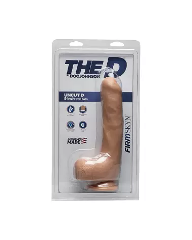 Dildo réaliste FIRMSKYN Uncut D de Doc Johnson avec ventouse et testicules-3