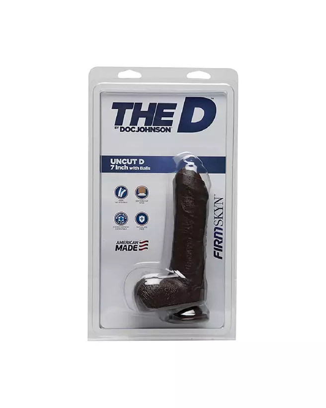 Image du Dildo Réaliste Uncut D de Doc Johnson avec testicules, FIRMSKYN, 7 pouces-2