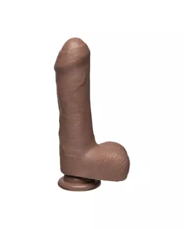 Image du dildo réaliste Uncut D de Doc Johnson avec testicules et texture FIRMSKYN, longueur 18 cm-1