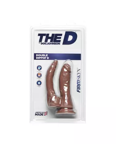 Double Dippin' D FIRMSKYN Dildo par Doc Johnson pour double plaisir vaginal et anal-2