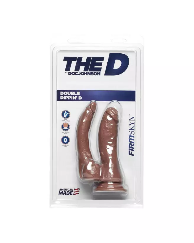 Double Dippin' D FIRMSKYN Dildo par Doc Johnson pour double plaisir vaginal et anal-3